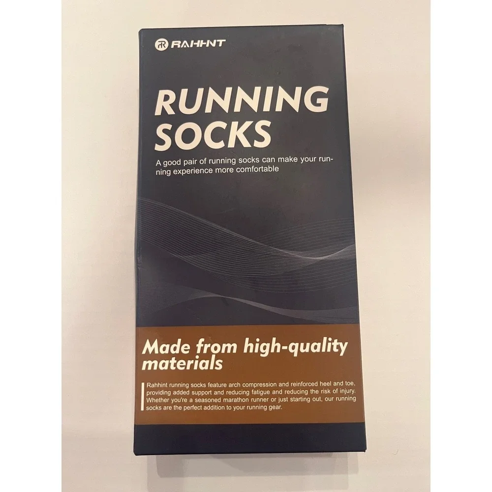 Rahhint 3 Pair Running‎ Socks Mohair Compression Arch Reinforced Heel Toe Large